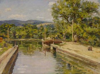 Theodore Robinson : Canal Scene